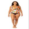 Anne Cole Women's Twist Front Underwire Tankini Swim Top, 24 Plus, Palm Party view 4