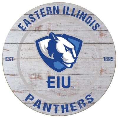 KH Sports Fan Eastern Illinois Panthers Weathered Circle Sign, 20x20 Inches, Panthers Decor for Dorm Room, Fan Cave, Living Room; Display Your Team Spirit with This Eastern Illinois Panthers Wall Art