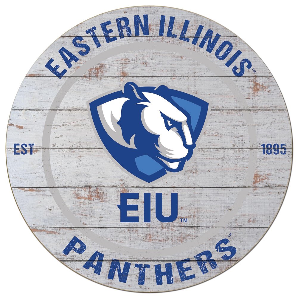 KH Sports Fan Eastern Illinois Panthers Weathered Circle Sign, 20x20 Inches, Panthers Decor for Dorm Room, Fan Cave, Living Room; Display Your Team Spirit with This Eastern Illinois Panthers Wall Art
