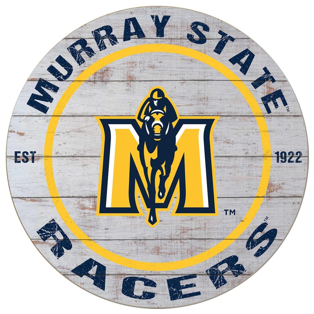 KH Sports Fan Murray State Racers Weathered Circle Sign, 20x20 Inches, Racers Decor for Dorm Room, Fan Cave, Living Room; Display Your Team Spirit with This Murray State Racers Wall Art