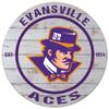 KH Sports Fan Evansville Purple Aces Weathered Circle Sign, 20x20 Inches, Purple Aces Decor for Dorm Room, Fan Cave, Living Room; Display Your Team Spirit with This Evansville Purple Aces Wall Art view 1