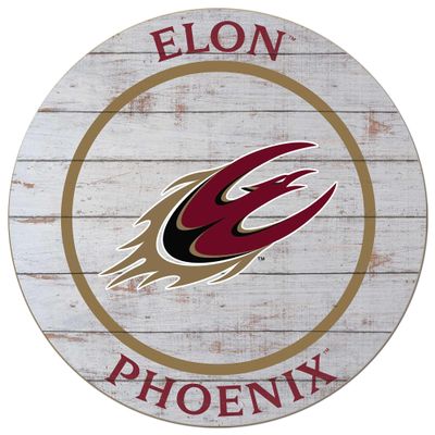 KH Sports Fan Elon Phoenix Weathered Circle Sign, 20x20 Inches, Phoenix Decor for Dorm Room, Fan Cave, Living Room; Display Your Team Spirit with This Elon Phoenix Wall Art