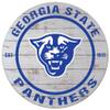 KH Sports Fan Georgia State Panthers Weathered Circle Sign, 20x20 Inches, Panthers Decor for Dorm Room, Fan Cave, Living Room; Display Your Team Spirit with This Georgia State Panthers Wall Art view 1