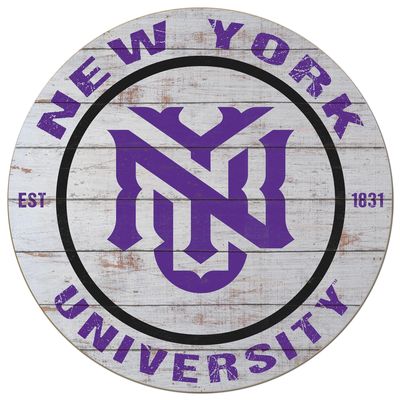 KH Sports Fan NYU Violets Weathered Circle Sign, 20x20 Inches, Violets Decor for Dorm Room, Fan Cave, Living Room; Display Your Team Spirit with This New York University Violets Wall Art