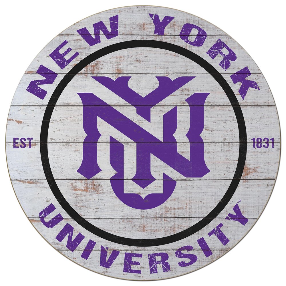 KH Sports Fan NYU Violets Weathered Circle Sign, 20x20 Inches, Violets Decor for Dorm Room, Fan Cave, Living Room; Display Your Team Spirit with This New York University Violets Wall Art
