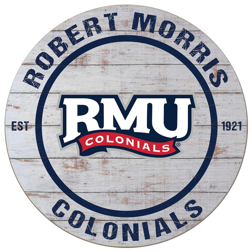 KH Sports Fan Robert Morris Colonials Weathered Circle Sign, 20x20 Inches, Colonials Decor for Dorm Room and Home; Display Your Team Spirit with This Robert Morris University Colonials Wall Art