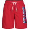 Nautica Boys' Swim Trunk with UPF 50+ Sun Protection, Vert Logo Carmine, 10-12 view 1