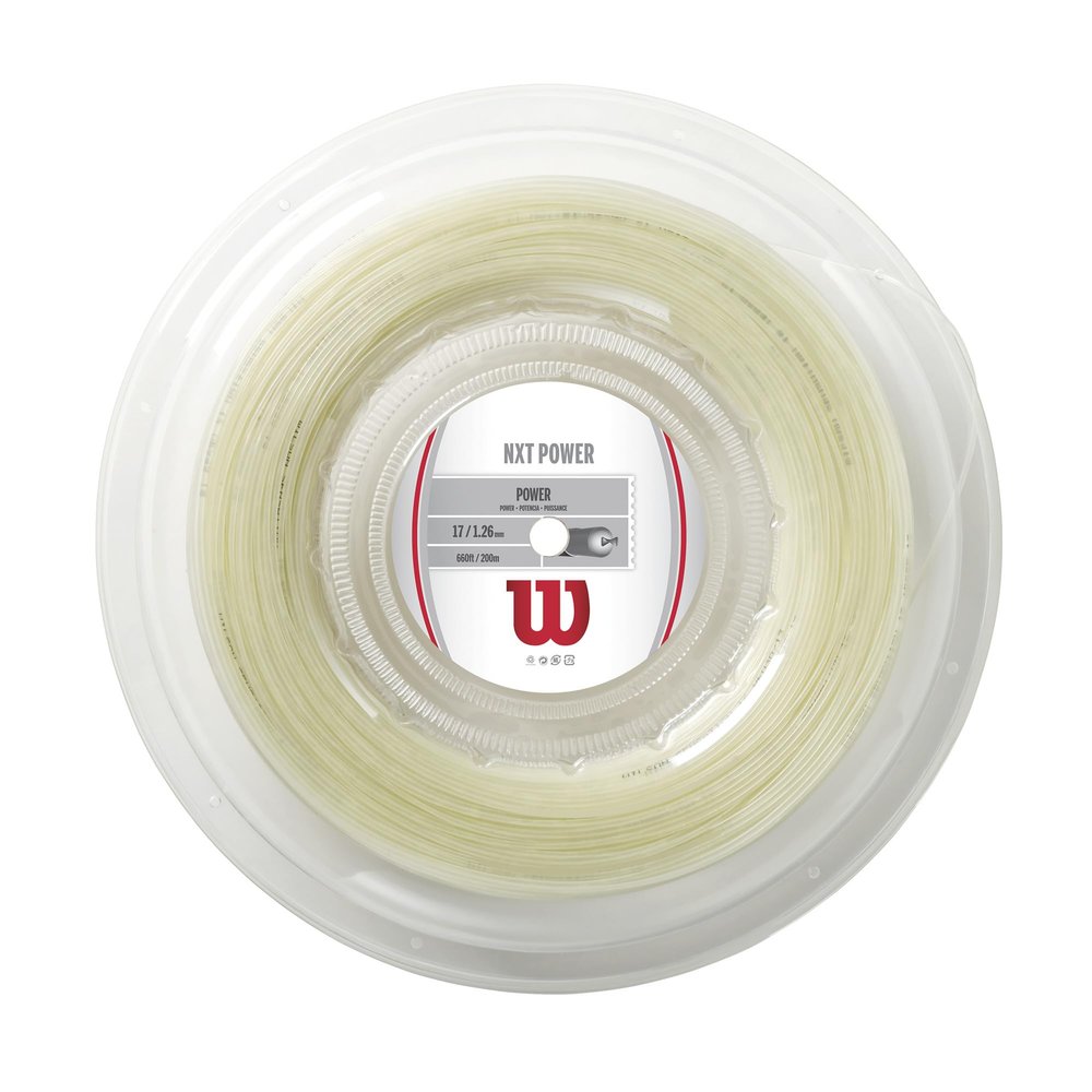 Wilson NXT Power 17 Tennis String - 200m Reel, White