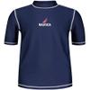 Nautica Boys' Short Sleeve Swim Rashguard with UPF 50+ Sun Protection, J Navy/Red Logo, 5 view 1