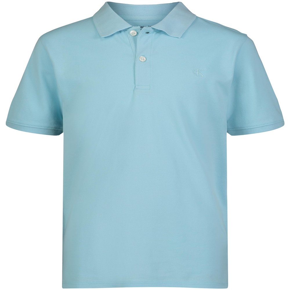 Calvin Klein Boys' Short Sleeve Micro Pique Solid Polo, Blue Elixer, 18-20