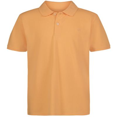 Calvin Klein Boys' Short Sleeve Micro Pique Solid Polo, Peach Cobbler, 18-20
