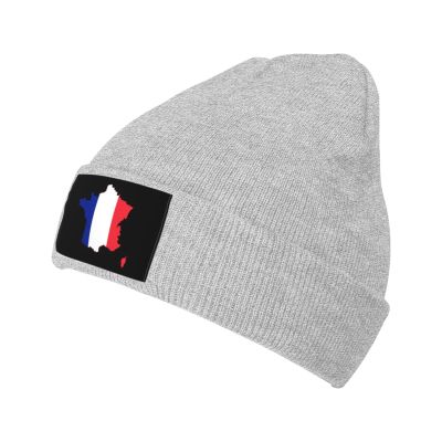 IMEEGIEN France Flag Map Beanie Hat for Men Women Soft Warm Knit Skull Cap Winter Hats Ski Hat Gray