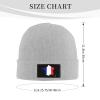IMEEGIEN France Flag Map Beanie Hat for Men Women Soft Warm Knit Skull Cap Winter Hats Ski Hat Gray view 2