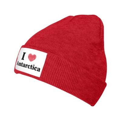 I Love Antarctica Beanie Hat for Men Women Soft Warm Knit Skull Cap Winter Hats Ski Hat Red