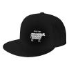 Beef Cuts Animal Silhouette Cow Snapback Hat Hip Hop Style Flat Bill Brim Hats Baseball Cap Black view 2