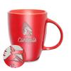 Rico Industries NCAA Ball State Cardinals Sunburst Red 18oz Laser Engraved Ceramic Lustre Mug view 1