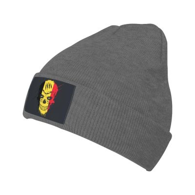 IMEEGIEN Creative Belgium Patriot Skull National Flag Beanie Hat for Men Women Soft Warm Knit Skull Cap Winter Hats Ski Hat Deep Heather