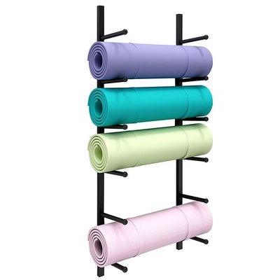 Yoga Mat Rack Yoga Mat Holder Wall Mount for Foam Roller, Resistance Band, Small Workout Tools, and Yoga Mat Storage for Yoga Studio or Commercial Gym
