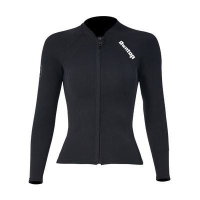 Owntop Womens Wetsuit Top, 2MM Wetsuit Jacket, Long Sleeves Keep Warm for Swimming Diving Surfing (Women's Black, XXL)