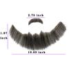 Voloria Fake Beard Realistic 100% Human Hair Full Hand Tied Facial Hair Black Goatee False Beards Lace Invisible Fake FaceMustache(Style-2, Black Mixed White) view 2