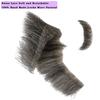 Voloria Fake Beard Realistic 100% Human Hair Full Hand Tied Facial Hair Black Goatee False Beards Lace Invisible Fake FaceMustache(Style-2, Black Mixed White) view 3