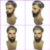 Voloria Fake Beard Realistic 100% Human Hair Full Hand Tied Facial Hair Black Goatee False Beards Lace Invisible Fake FaceMustache(Style-2, Black Mixed White) view 4