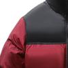 SWJGLITTR Men's Stand Collar Padded Jacket Thicken Patchwork Windproof Hooded Outwear Color Block Slim Fit Winter Warm Coat (3XL ,Red) view 3
