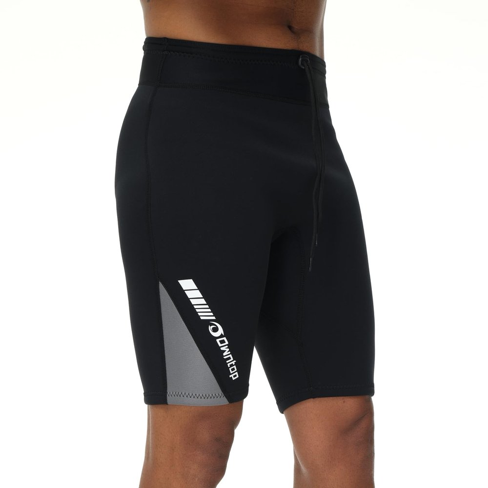 Owntop Neoprene Shorts for Men, 2MM Neoprene Wetsuit Pants, Adjustable Waistband, Lightweight Flexible for Surfing, Diving, Swimming, Jet Ski (Men's Gray, XL)