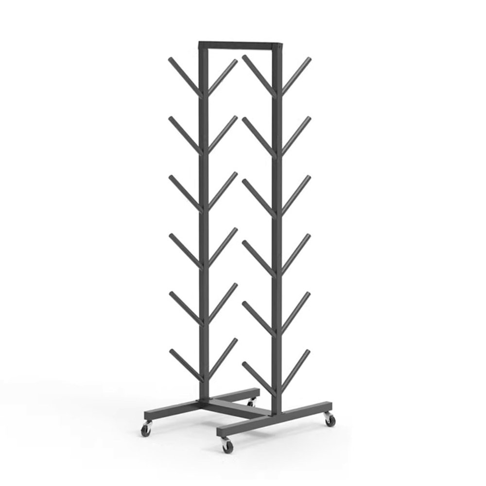 SUYUDD Floor-Standing Yoga Mat Rack, Multilayer Storage Rack for Yoga Mat/Foam Roller, Gym Workout Equipment Storage Rack for Home Workouts - Hold 8~14 Yoga Mats, 6 Layers, Black
