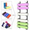 SUYUDD Yoga Mat Rack Yoga Mat Holder Wall Mount for Foam Roller, Resistance Band, Small Workout Tools, and Yoga Mat Storage to Help Organize Your Home Gym, 9 Layers, Black view 4