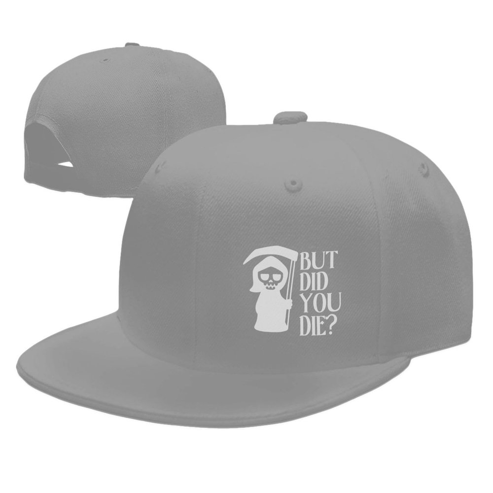 KLIUXBF But Did You Die Snapback Hat Hip Hop Style Flat Bill Brim Hats Baseball Cap Gray