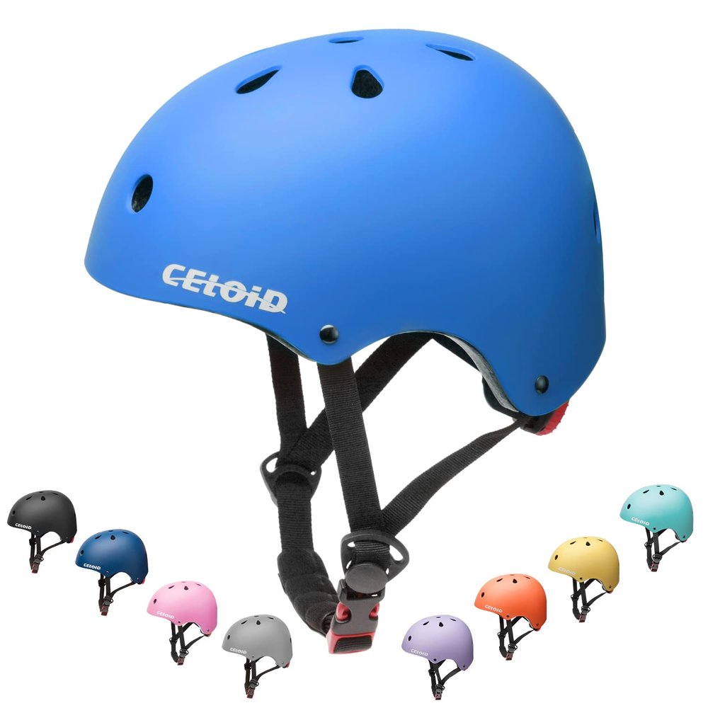 CELOID Kids Bike Helmet,Toddler Skateboard Helmets for Ages 5-6 Years Boys Girls,Adjustable Multi-Sport Bicycle Skateboarding Roller Skating Scooter Balance Bike Helmet,Blue