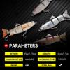 HADORAM Robotic Swimming Electric Fishing Lures 5.12" USB Rechargeable LED Light Wobbler 4 Segment Multi Jointed Swimbaits Hard Lures Fishing Tackle (Hybrid Striped Shad Specialty) view 2