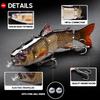 HADORAM Robotic Swimming Electric Fishing Lures 5.12" USB Rechargeable LED Light Wobbler 4 Segment Multi Jointed Swimbaits Hard Lures Fishing Tackle (Hybrid Striped Shad Specialty) view 3