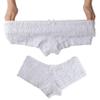 SHARICCA Womens Sexy Mesh Ruffle Panties Booty Boy Shorts Underwear (White, L/XL) view 2