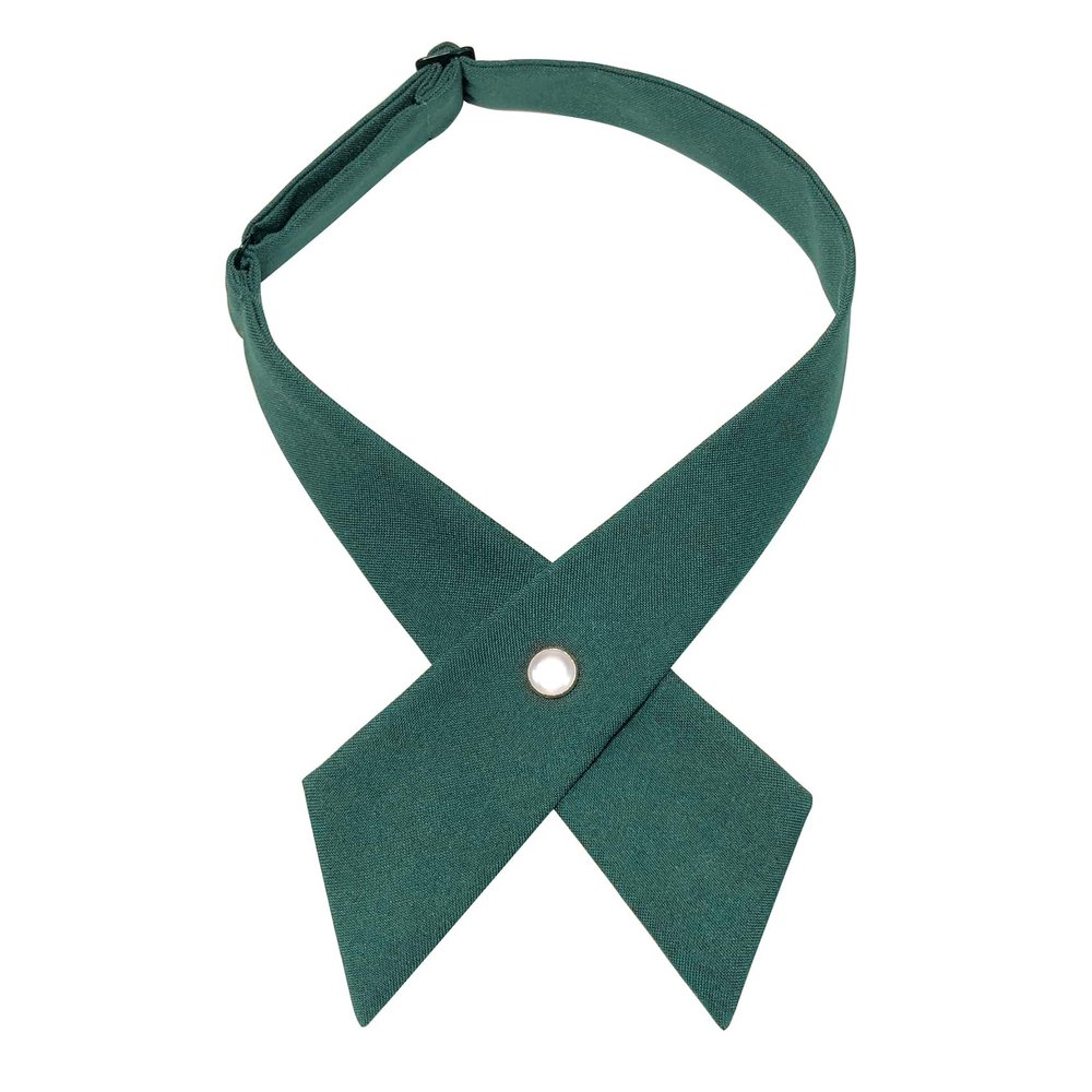 aaton Girls Uniform Tie, School Uniform Cross Solid Color Pre-tied Bow Tie, Adjustable Tuxedo Bowtie, Men's Satin Formal Criss Cross Girls Neck Tie,Green