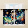 AQUNNEW Stylish Curtain Set 2 Panels for Caf Living Room Bedroom Bathroom Kitchen Rod Pocket Curtains The Firmament view 2