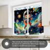 AQUNNEW Stylish Curtain Set 2 Panels for Caf Living Room Bedroom Bathroom Kitchen Rod Pocket Curtains The Firmament view 3
