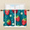 AQUNNEW Stylish Curtain Set 2 Panels for Caf Living Room Bedroom Bathroom Kitchen Rod Pocket Curtains Strawberry view 2