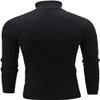DGKaxiyaHM Men's Twisted Turtleneck Solid Pullover Slim Fit Casual Thermal Sweater Cable Knit Thick Base Shirt Jumper Top (Medium,Black) view 2