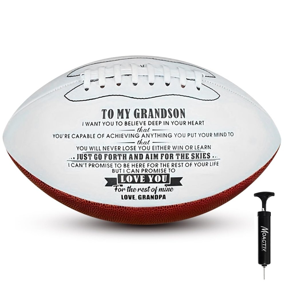 Personalized Grandson Football Gift from Grandpa - Custom from Grandpa - Personalized Football for Grandson - Birthday Gift for Grandson from Grandpa