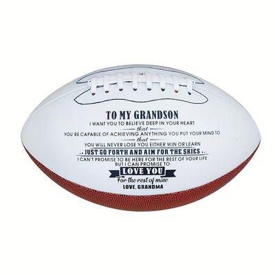 ''To My Grandson'' ''To My Son'' Print American FootbaPrint American Footballs For Outdoor Training And Recreational Play With Official Standard Size, Birthday Gift For Children (Grandma to grandson)