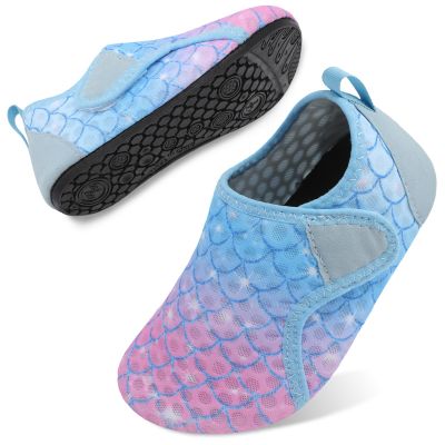 Besroad Water Shoes for Kids Boys Water Shoes Beach Swimming Pool Socks Lightweight Breathable Aqua Socks PinkBlue Scale 1-2Big Kid