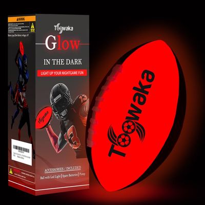 Toowaka Kids Light up Football,Glow in The Dark Youth Ball with LED Lights Pre-Installed-Batteries Included (Size 3)