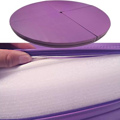 Purple Crash Mat for Pole Dancing, 3ft/3.5ft/4ft/4.5ft/5ft/5.5ft/6ft/6.5ft Large Round Folding Portable Pole Dance Crash Mat, 1.2in/2in/4in Thick Gymnastics Crash Landing Mat Pad ( Color : 110cm/3.6ft
