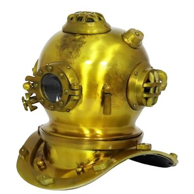 Divers Helmet 12" Miniature Brass Finished Diving Helmet Home Decor | Nautical Table top Diving Helmet | Looks Premium for Christmas New Year