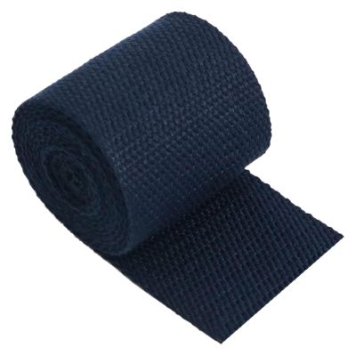 VIGANI Cotton Webbing,Cotton Bag Strapping, 2 inch Cotton Webbing Strap, Upholstery Webbing, 50mm Wide Webbing Straps for Bags(Color:Wit, Size : 50MM x 10Yard) (Color : Navyblue, Size : 50MM x 5Yard)