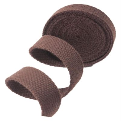 Cotton Webbing,Cotton Bag Strapping, Webbing Strap - Cotton Webbing for Bag Straps - Rucksack/Backpacks, Luggage/Cargo Strapping, Belts, 10 Yards/lot(Color:Wit, Size : 25 MM) (Color : Bruin, Size :