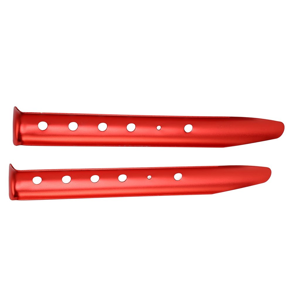 2 Pack U Shaped Tent Nails - Lightweight Snow Sand Pegs for Stakes, Beach Shade Camping & Hiking - Red Sand Tent Peg Set