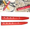 2 Pack U Shaped Tent Nails - Lightweight Snow Sand Pegs for Stakes, Beach Shade Camping & Hiking - Red Sand Tent Peg Set view 4